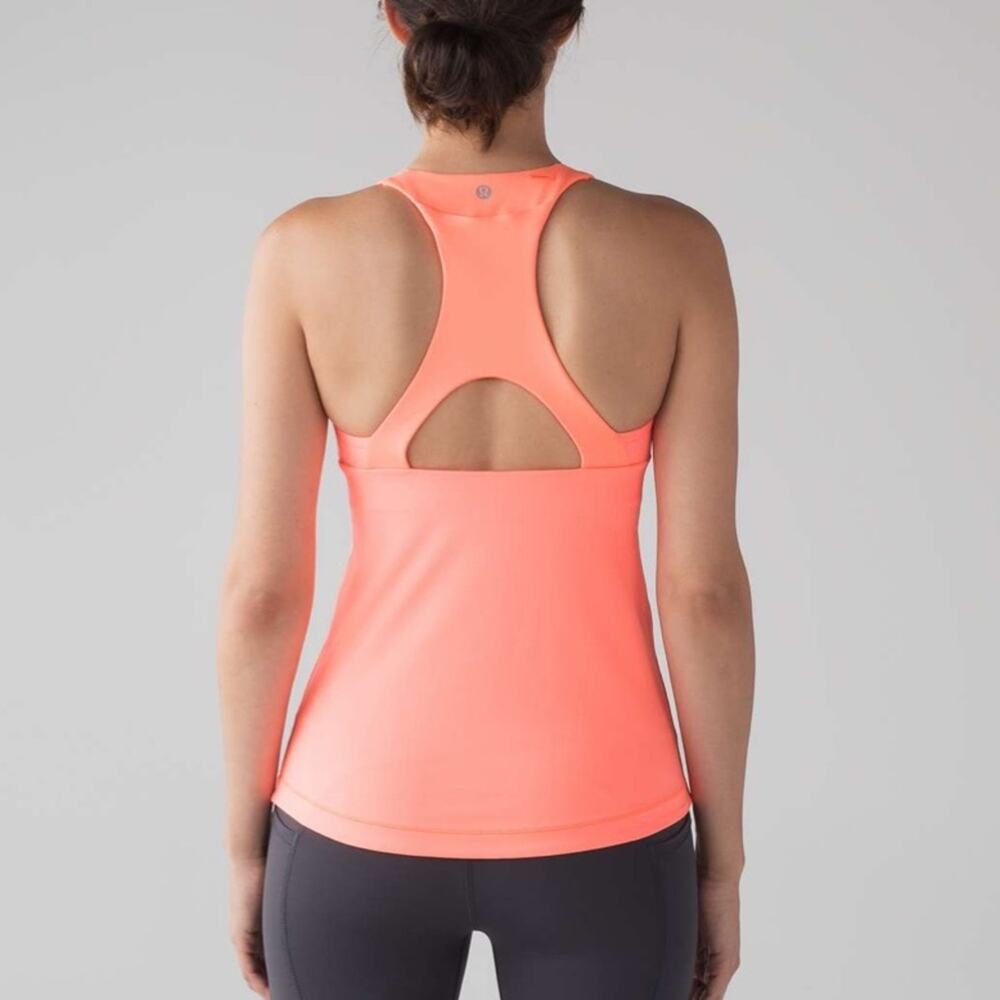 Lululemon Orange Pop Final Lap Tank